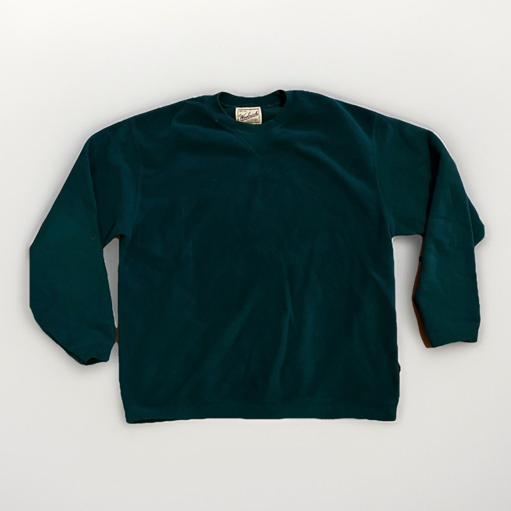 Woolrich Men's Large Vintage Forest Green Fleece‎ Pullover Sweatshirt Crewneck